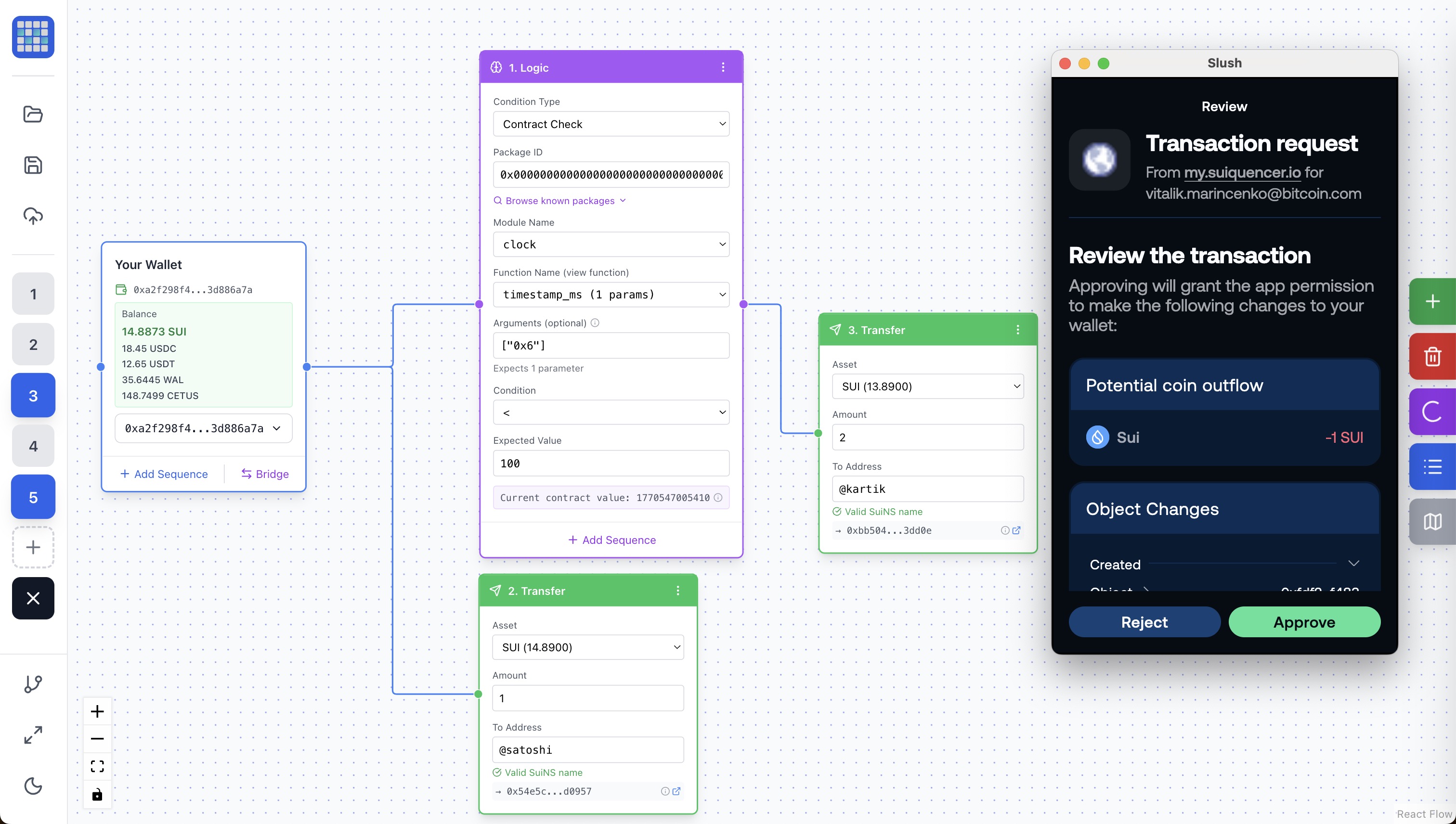 Logic and conditional transfer flow example